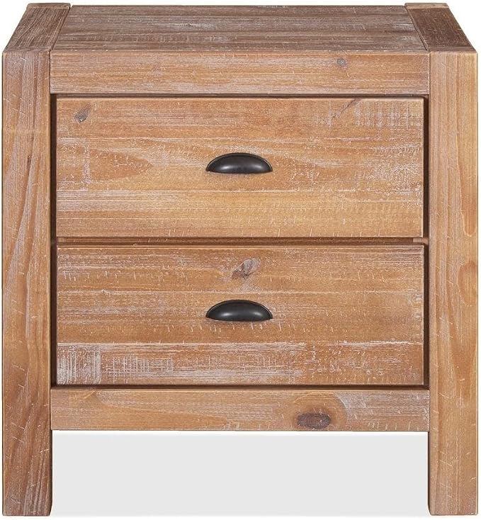Grain Wood Furniture Montauk 2-Drawer Bedside Nightstand, Solid Wood