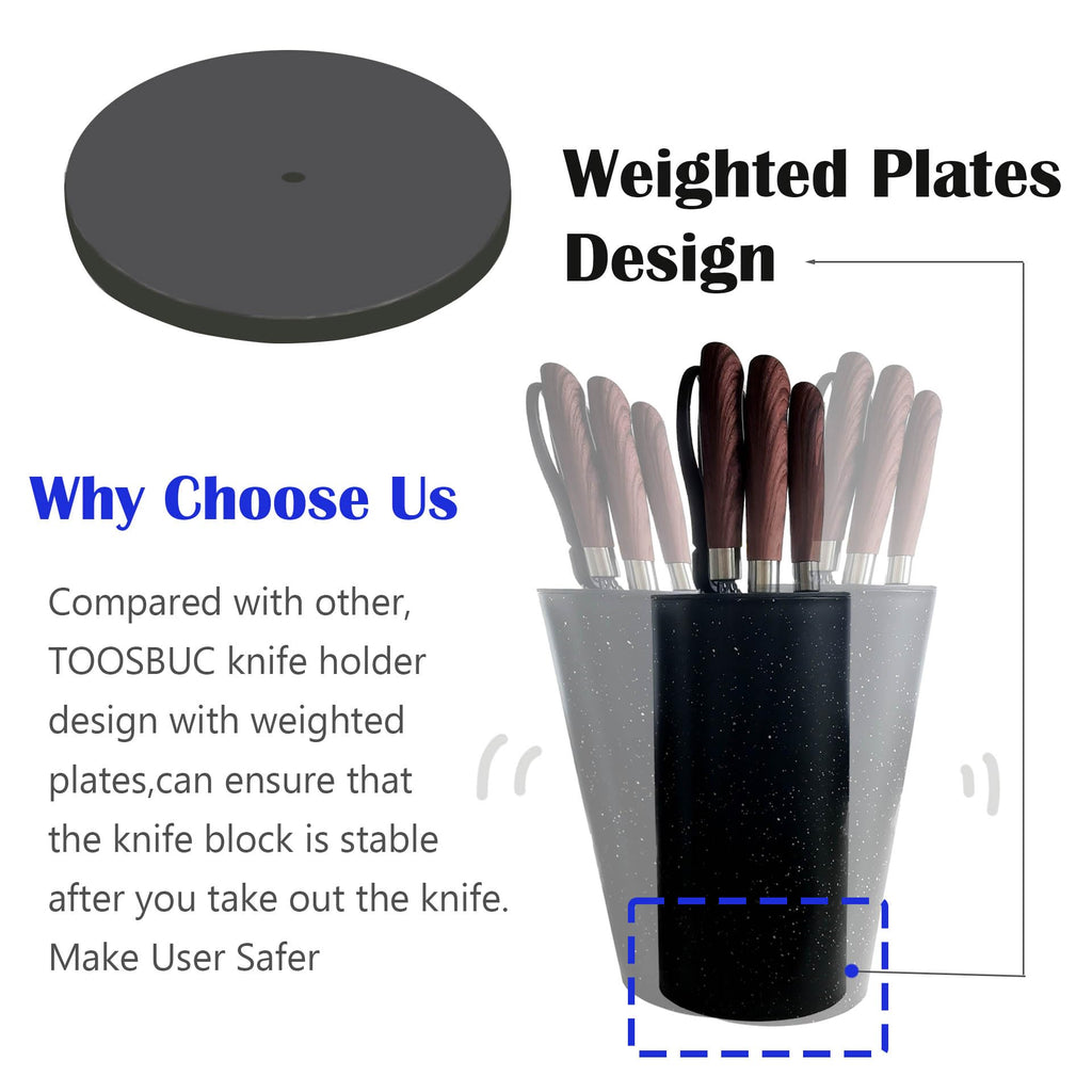 Toosbuc Universal Knife Block Without Knives for Kitchen Countertop