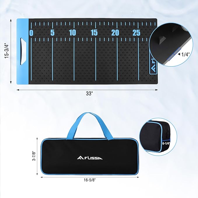FLISSA 33" Fish Fillet Mat with Storage Bag, Non-Slip Design