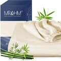 MR&HM Twin Fitted Sheet Only, Ultra-Soft Rayon Derived from Bamboo & Polyester Blend, Silky & Breathable, 15" Deep Pocket with Elastic Straps, Cooling Fitted Sheet for Hot Sleepers, Cream