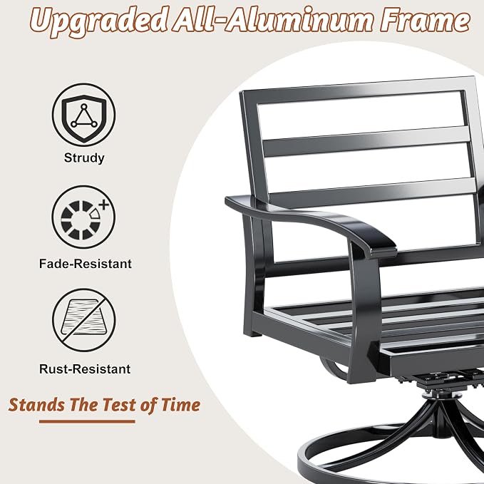 HOMREST Outdoor Swivel Rocker Patio Chairs