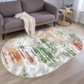 Distressed Abstract Art Aesthetic Deco Indoor Oval Rugs 7x9 for Living Room Bedroom Dining Room Soft Non Skid Easy Clean Big Carpet Nursery Dorm Farmhouse Rustic Grey Green Tie-Dye Texture Area Rug