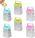TOPPERFUN Mini Cheese Grater 6-Pack Stainless Steel Box Graters Handheld Vegetable Slicer for Garlic Ginger Cucumber and Potato Non-Slip Handle 2.63 X 1.45 X 1.06 in