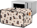 Dachshund Dog Heart Paw Print Toaster Oven Cover with Storage Bags Waterproof Dust Cover for Microwave Oven Polyester-Linen Fabric Small Appliance Dust Covers Fits Most Microwaves, S