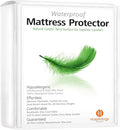 HOSPITOLOGY PRODUCTS Full Mattress Protector Hypoallergenic Natural Cotton - Waterproof - Fitted Cover - Machine Washable - 54" W x 75" L