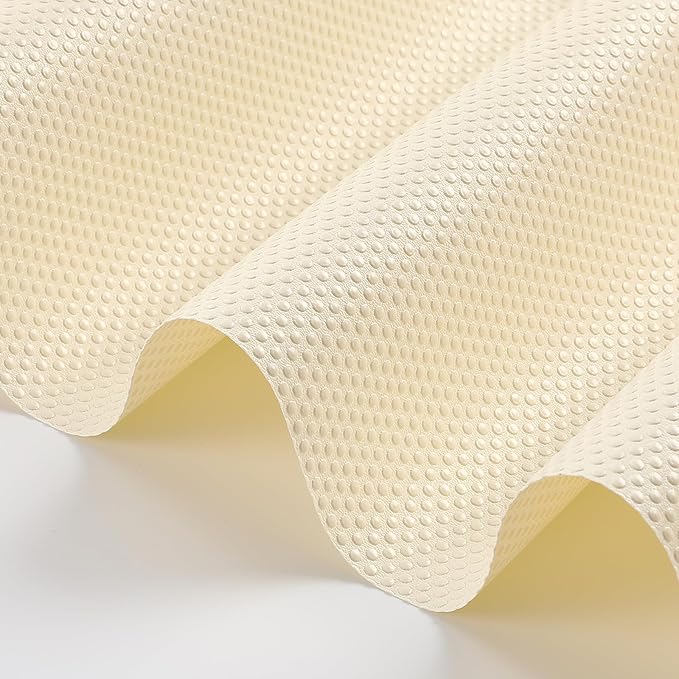 100% EVA Shelf Liner for Kitchen Cabinet, 12" x 360" Drawer Liners Non Adhesive Non Slip Waterproof Plastic Paper, Dresser Pantry Bathroom Refrigerator Protector, Cream