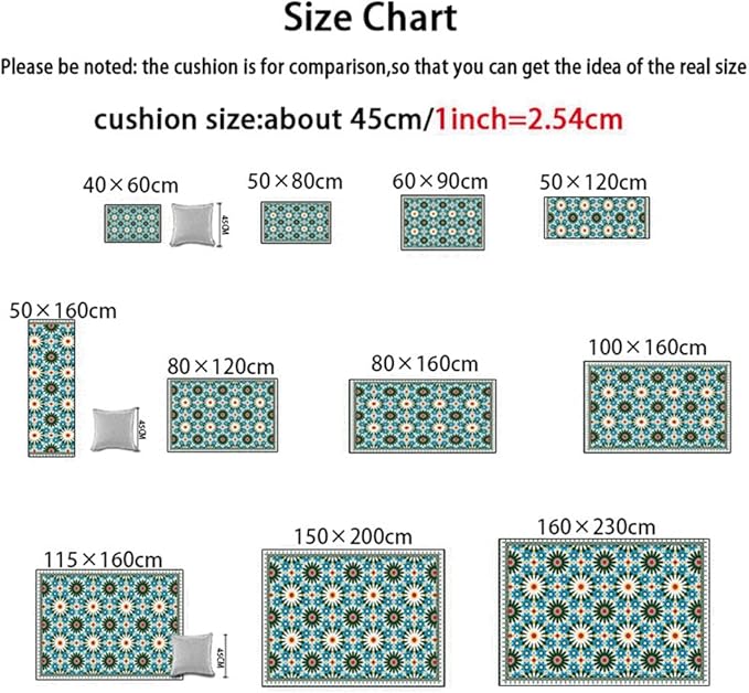 Vintage Boho Area Rugs Multicolor Ethnic Style Geometric Splicing Carpets Bedroom Living Room Kitchen Floor Mats Indoor Outdoor Non-Shedding Runner Rug Home Décor Carpet 2' X 3'