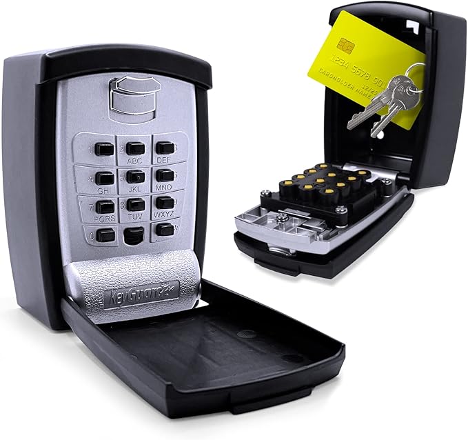 KeyGuard SL-590 Punch Button Key Storage Wall Mount Lock Box, Black Finish