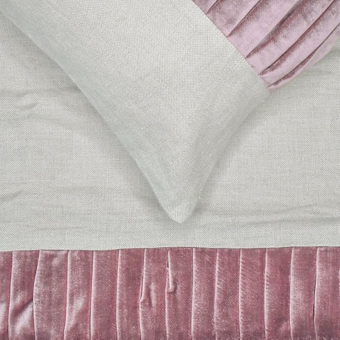 The HomeCentric King/Queen/Twin Purple Luxury CA King 86"x18" Bed Runner with One Pillow Cover, Patchwork, Pintucks Bed Scarf on Velvet Fabric - Layer by Layer
