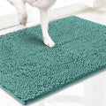 Muddy Mat® AS-SEEN-ON-TV Highly Absorbent Microfiber Door Mat and Pet Rug, Non Slip Thick Washable Area and Bath Mat Soft Chenille for Kitchen Bedroom Indoor and Outdoor - Seafoam Green 24" x 120"