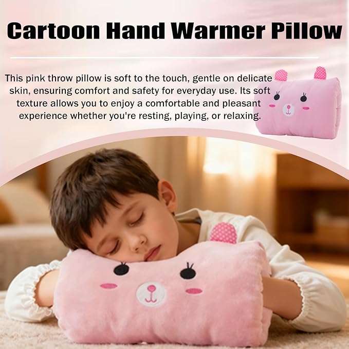 Kids Cartoon Hand Pillow Hand Warmer,Multifunction Home Animal Doll Plush Muffs Cartoon,Soft Cotton,for Napping,Travel Essentials (model4)
