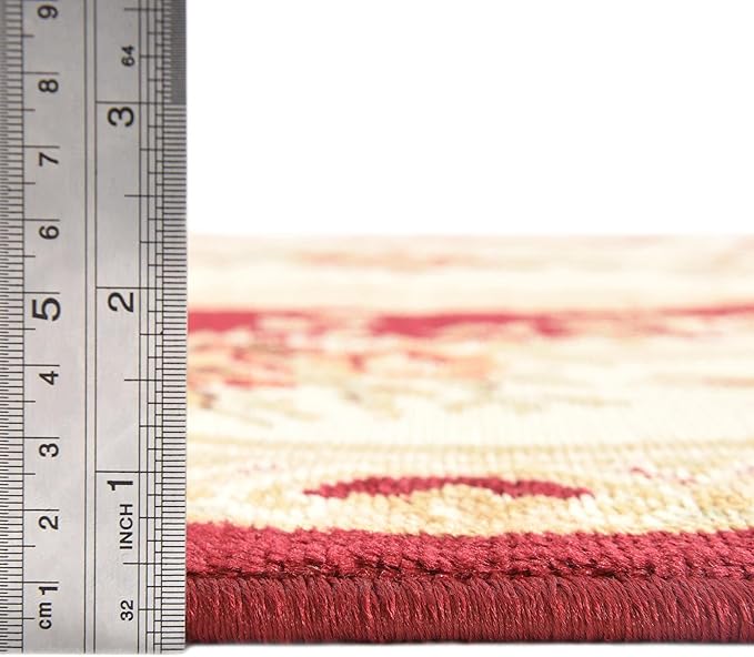 Rugs.com Chateau Collection Rug – 7' x 10' Red Medium Rug Perfect for Bedrooms, Dining Rooms, Living Rooms