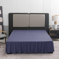 Bed Skirt Full Size Ruffled Bed Skirt with Split Corners, 14 Inch Drop Dust Ruffle Bed Skirts with Platform, Navy Blue