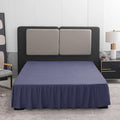 Navy Blue Bed Skirt Twin Size Ruffled Bed Skirt with Split Corners, 16 Inch Drop Dust Ruffle Bed Skirts with Platform, Navy Blue