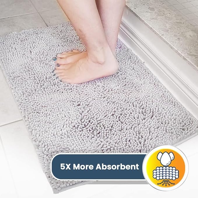 Muddy Mat® Original Dog Door Mat for Muddy Paws, Super Absorbent Microfiber, Non-Slip Washable Pet Rug, Quick Dry Chenille Entryway Carpet, Machine Washable Indoor Outdoor mat, White 48"x60"