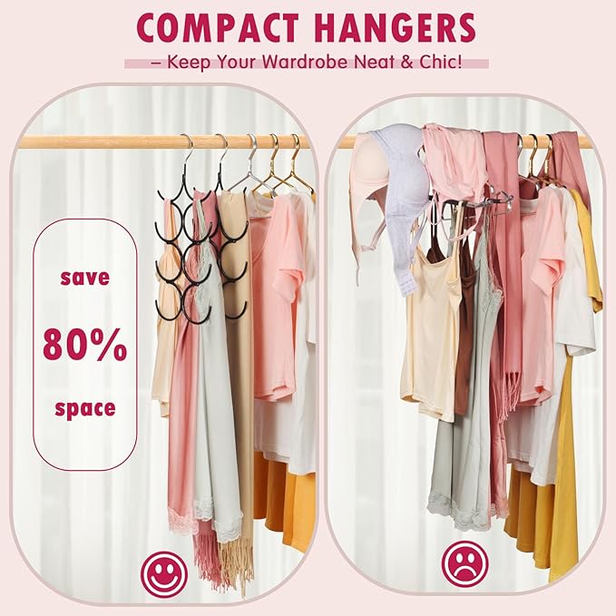 DOIOWN Tank Top Hanger,4 Pack Space Saving Hangers Bra Camisole Hanger,Small Closet Organizers and Storage for Dorm & Apartment Holds Camisoles,Bras,Scarfs,Ties,Belts