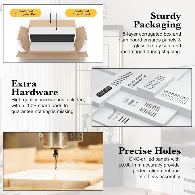 5-Tier Display Cabinet, RGBWIC LED Light, Remote & APP Control, Adjustable