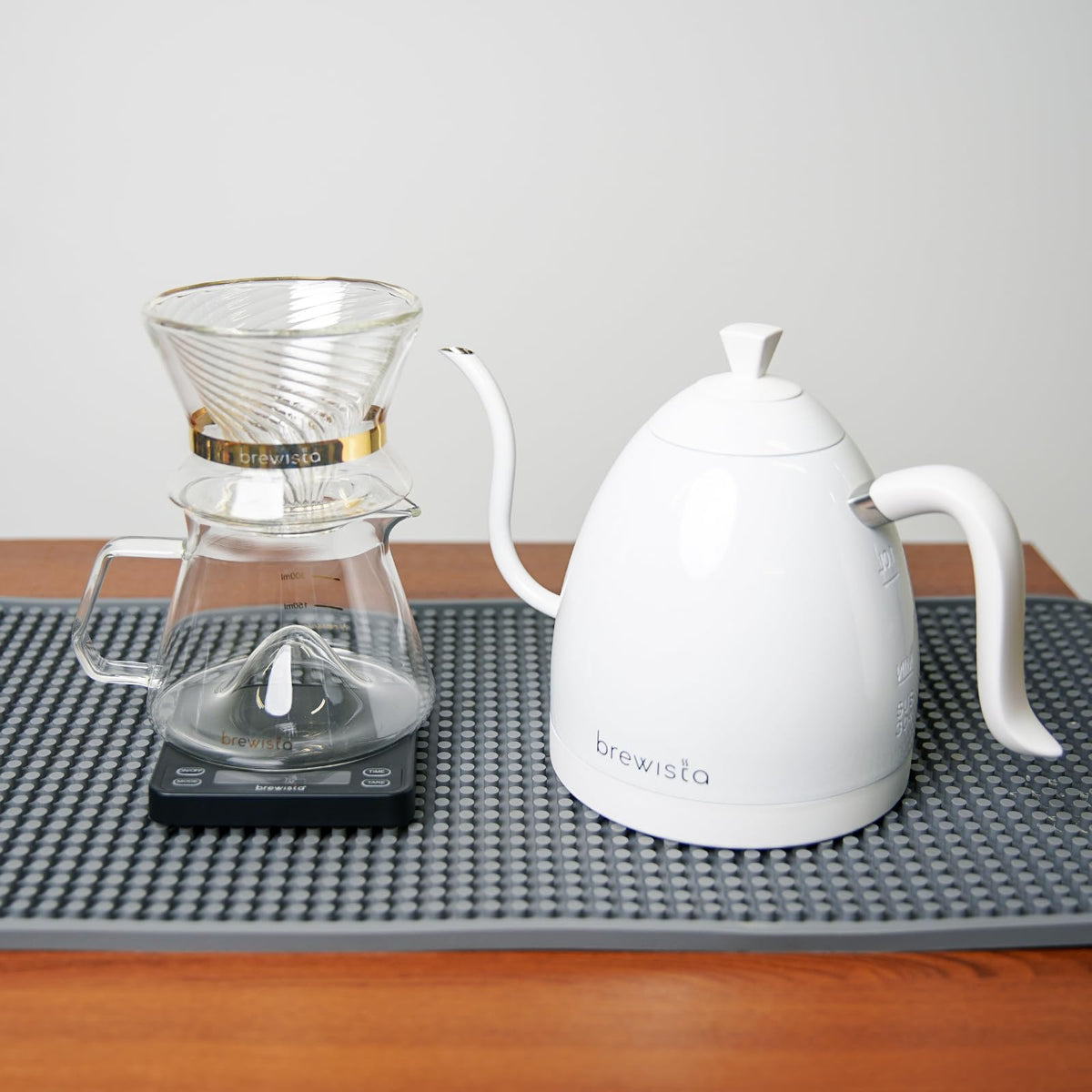 Brewista Artisan Electric Gooseneck Kettle, Water Boiler with LCD Panel, Precise Temperature Control, Fast Boiling and Keep Warm Settings for Pour-Over Coffee & Tea, Café, 1 Liter (All White)