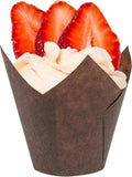 Tulip Cupcake & Muffin Liners – 50gsm Mini Floral Baking Cups – 250 Pcs Natural & Non Toxic Paper Wrappers for Wedding, Bakery, & Party Supplies, White, by BHI Packaging