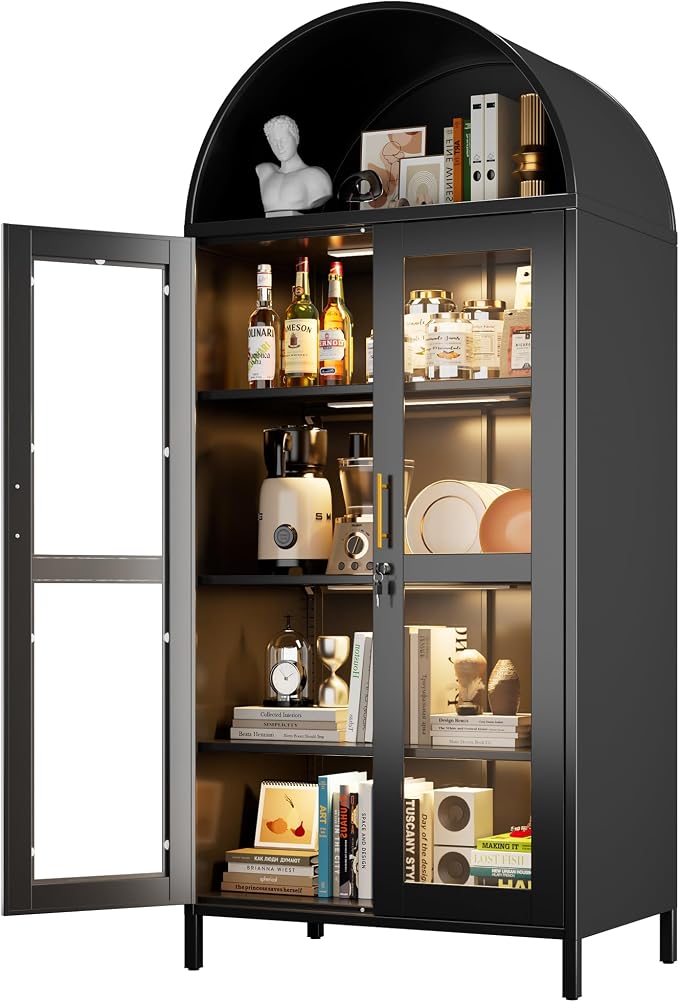 78.74'' H Tall Metal Arched Cabinet