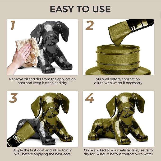 Nicpro Metallic Brass Acrylic Paint, 8.45oz/250ml Large Brass Leaf Paint