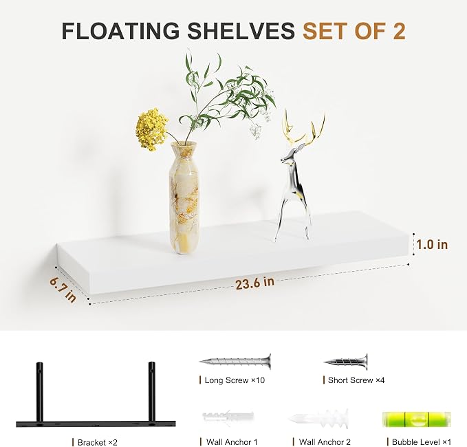 Bellsal Floating Shelves for Wall, Living Room, Bathroom Storage, Book Shelf