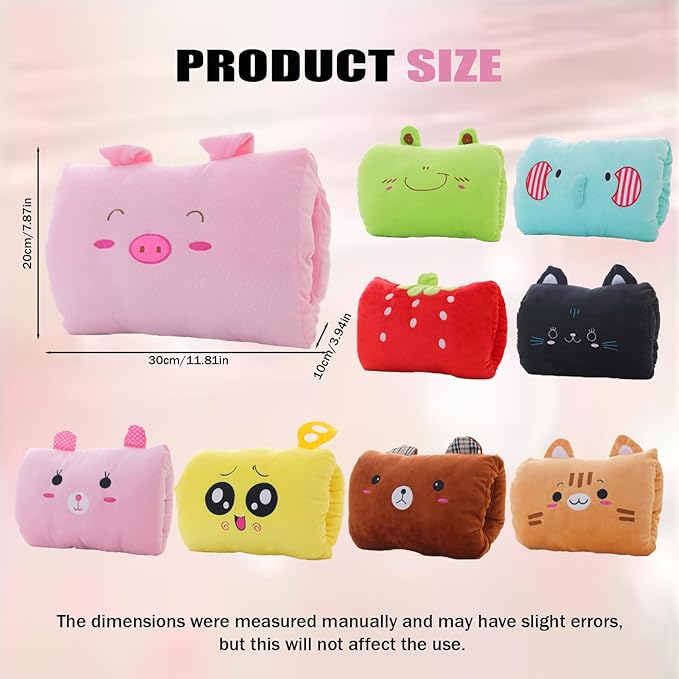Kids Cartoon Hand Pillow Hand Warmer,Multifunction Home Animal Doll Plush Muffs Cartoon,Soft Cotton,for Napping,Travel Essentials (model8)