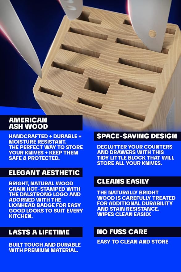 Dalstrong Universal Knife Block - 18-Slot American Ash Wood