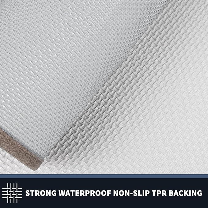PURRUGS Dirt Trapping Door Mat 34" x 60", Non-Slip/Skid Machine Washable Entryway Rug, Shoes Scraper, Throw Rug, Super Absorbent Area Rug for Muddy Wet Shoes and Paws, Beige & Grayish Brown