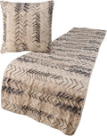 The HomeCentric King Queen Twin Grey Designer King 90"x18" Bed Runner with Pillow Cover, Tie & Dye Beaded Bed Scarf on Cotton Fabric - Tie Dye Chevy
