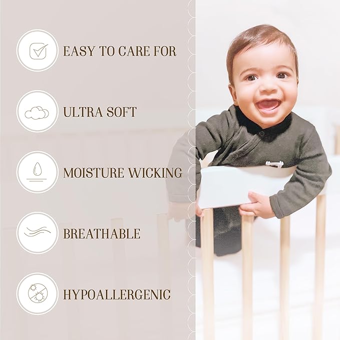 Bella Coterie Luxury Bamboo Viscose Crib Sheet | Organically Grown | Ultra Soft | Cooling for Better Sleep | Deep Pocket Fitted Sheet for Crib & Toddler Mattress | 100% Organically Grown [Sea Glass]