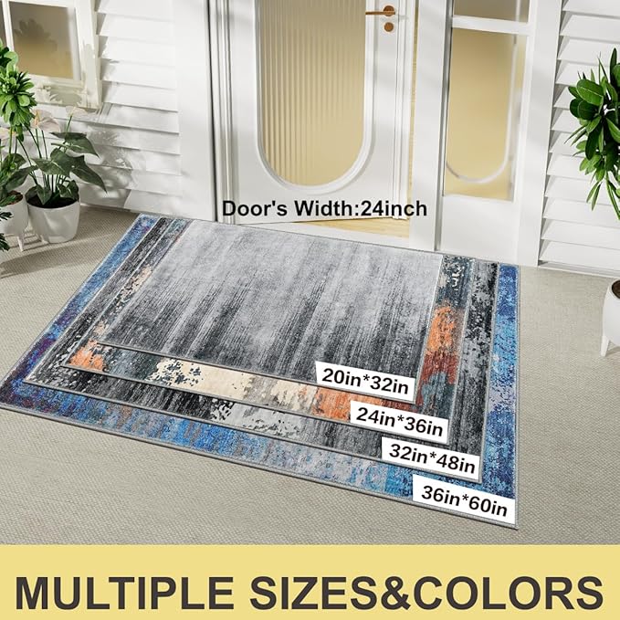 COMSLE Door Mat Soft Absorbent Indoor Front Entryway Rug Machine Washable Entrance Mats for Muddy Paws Non Slip Throw Rugs 24" x 36" Doormat for Inside Foyer Bedroom - Yellow