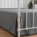 Queen Bed Skirt, Pleated Waffle Weave Bed Skirt with Split Corners, Tailored Dust Ruffle 18 Inch Drop Easy Fit, Machine Washable (Grey, Queen - 18" Drop)