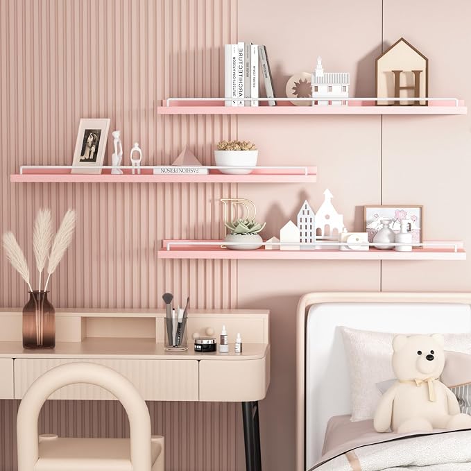 RYOFOBETTO 32 inches Long Floating Shelves, Bathroom Decor Shelves Over Toilet