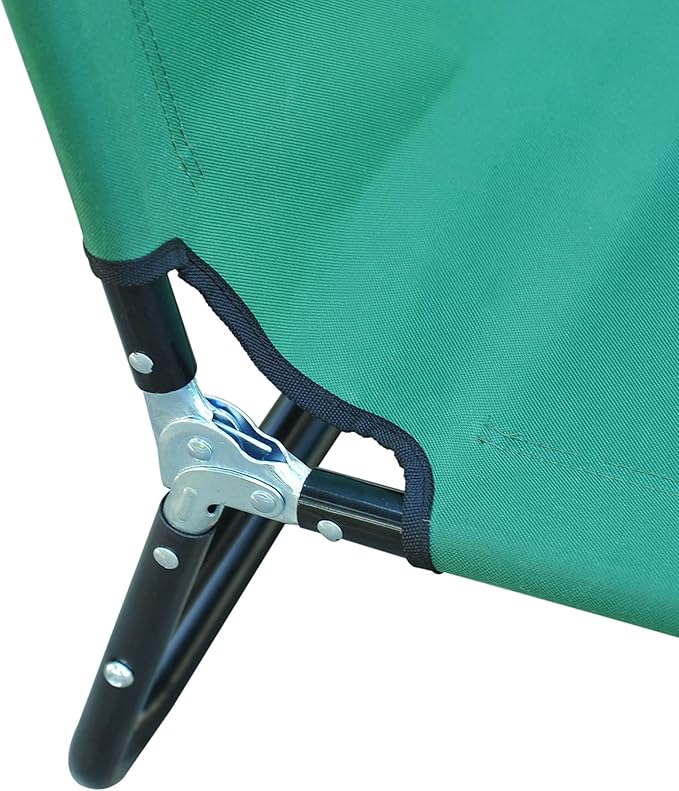 Outsunny Folding Chaise Lounge Pool Chairs, Outdoor Sun Tanning Chairs with 5-Level Reclining Back, Steel Frame for Beach, Yard, Patio, Green