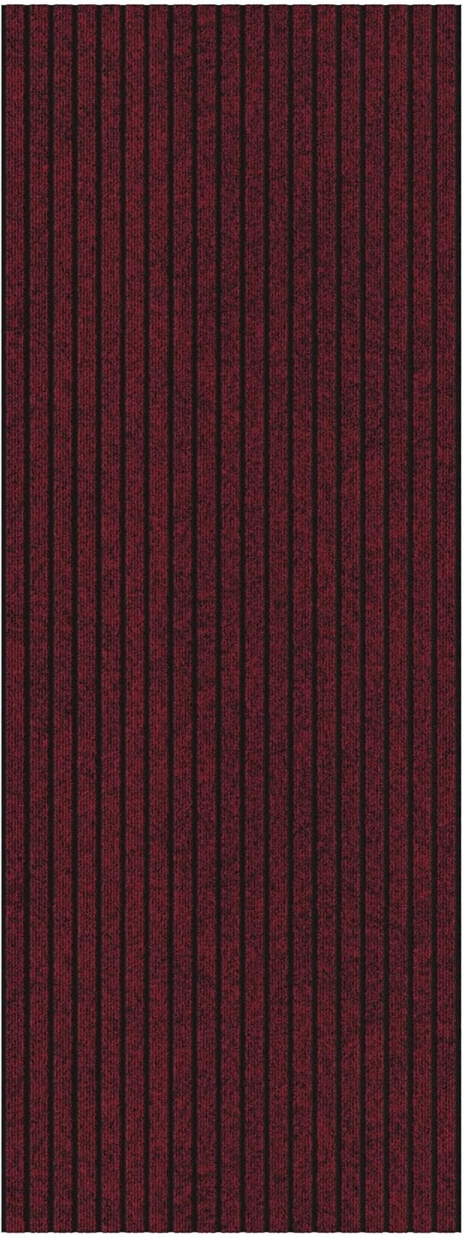 Ottomanson 2'7" x 6' Hallway Runner with Scraper Pile Extra Durable Non-Slip Rug Mat for Indoor & Outdoor Use - Ideal for Kitchen, Entryway, Patio & Garage - High-Traffic Carpet, Red
