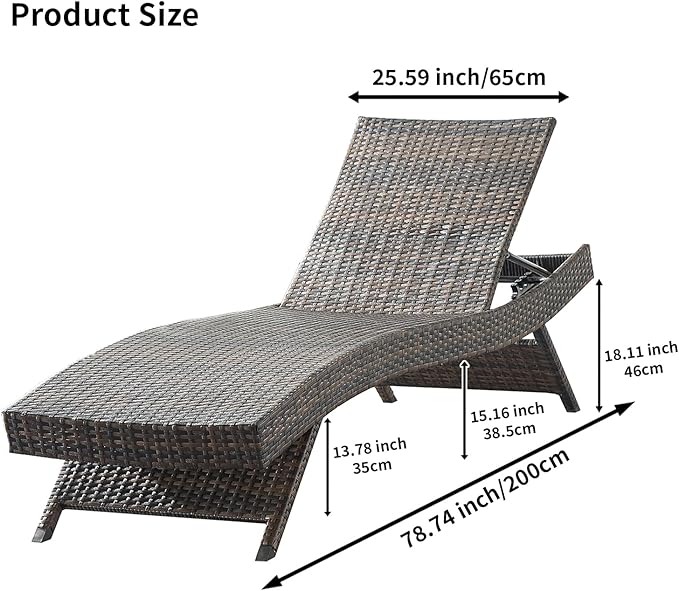 Outdoor Chaise Lounge Chairs Set of 3