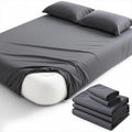 Degrees of Comfort Full Size Sheet Set for Air Mattress – Extra Deep Pocket up to 22”, 4-Piece Bedding Sets with Dual Side Storage Pockets, Breathable & Soft, Wrinkle-Free, Grey