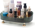 CESTATIVO Makeup Perfume Organizer, Bathroom Vanity Tray, Decorative Dresser Tray, Countertop Organizer Tray for Cosmetics, Dark Green