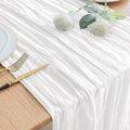 Asee'm Cheesecloth Table Runner Valentine's Day120 Inches Long Ivory Boho Gauze Cheese Cloth Runner 10FT Rustic Sheer Spring Table Runners for Easter Wedding Party Baby Shower Decoration