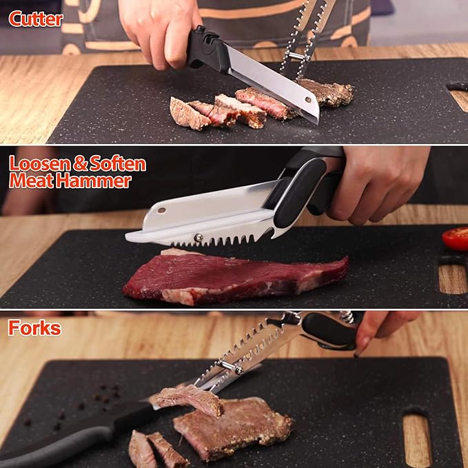 XGIZMOO Kitchen Scissors for Food Slicer Cutter,Quick Release/Install Kitchen Shears Cutting Board Knife Combo for Veggie,Carrots,cucumbers,potatoes,Barbecue Dishwasher Safe (Black)