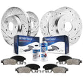 Detroit Axle - Brake Kit for 2000-2005 Cadillac DeVille, 2003-2004 Buick Park Avenue, Drilled & Slotted Brake Rotors Ceramic Bra