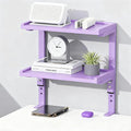 2-Tier Desk Shelf, Expandable Under Desk Storage, Clamp on Desk Shelf, Desktop Accessories for Offices, Study Rooms, and Game Rooms (Purple)