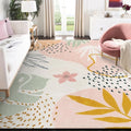 Lahome Pink 10x14 Area Rugs, Washable Ultra-Thin Large Rug for Living Room, Non Slip Throw Rug for Dining Room, Soft Botanical Print Indoor Rug for Bedroom Office Guest Room (Pink, 10'x14')