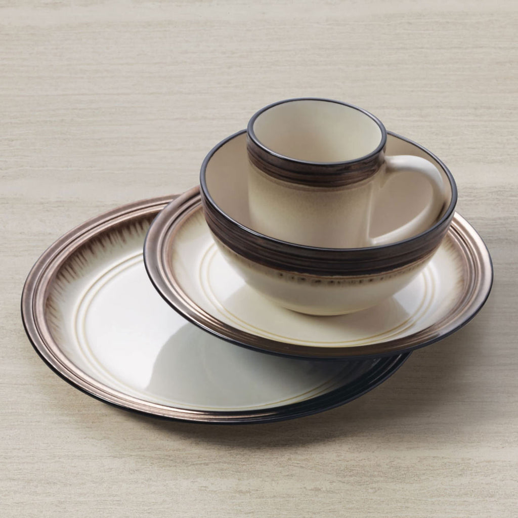 Gourmet Basics by Mikasa Bailey 16 Piece Dinnerware Set, Service for 4, Cream