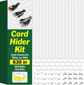 AZEN Cord Hider Kit, 630in Cord Covers for Wires on Wall, Paintable Wire Covers for Cords on Wall, Self-Adhesive Cable Hider Cord Organizer, 40X L15.75in X W0.96in x H0.57in