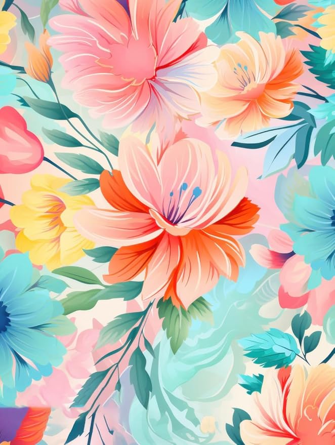 Washable Outdoor Rug with Floral Texture 3x8 Waterproof Non Slip Vibrant Area Rugs for Patio Deck Garden Balcony Large Flower Print Camping Porch Backyard Outside Carpet Aqua Pink