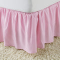 Pink Wrap Around Bed Skirts with 16" Drop - Three Sides Fabric Adjustable Elastic Dust Ruffle Silky Soft -600 TC Stretchy Bed Skirt-Queen(60"X 80") Pink