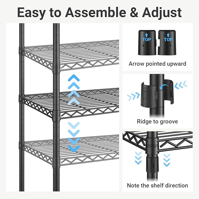 VIPEK X20 Expandable Metal Clothing Rack Adjustable from 3'3" to 4'8" Heavy Duty Garment Racks with Adjustable Shelves and Hanger Rods Portable Wardrobe Open Closet Rack System, White