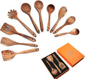 Wooden Spoons for Cooking,10 Pack Wooden Utensils for Cooking Wooden Cooking Utensils Wooden Kitchen Utensils Set Natural Teak Wooden Spatulas for Cooking